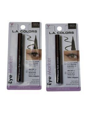 LA Colors Eye Marker Liquid Eyeliner Brown Smudge Proof 2 Pack